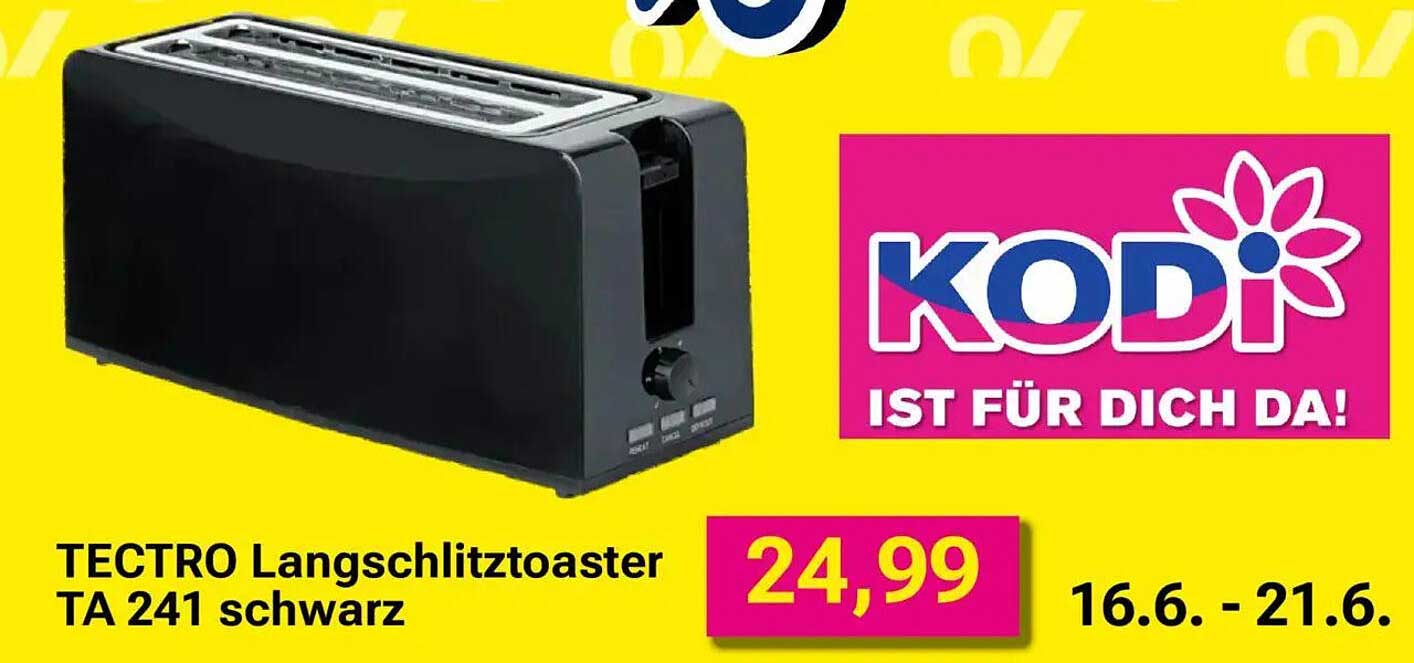 TECTRO Langschlitztoaster TA 241 schwarz