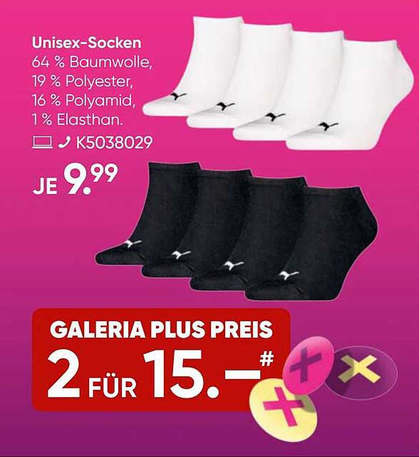 Unisex-Socken - 2 für 15 €