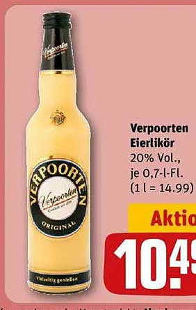 Verpoorten Eierlikör 20% Vol., je 0,7-l-Fl.