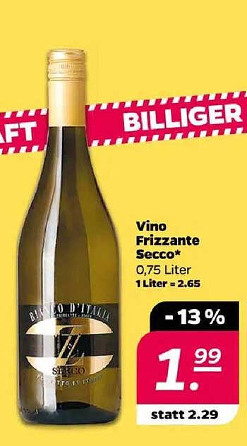 Vino Frizzante Secco - 0,75 Liter für nur 1,99€