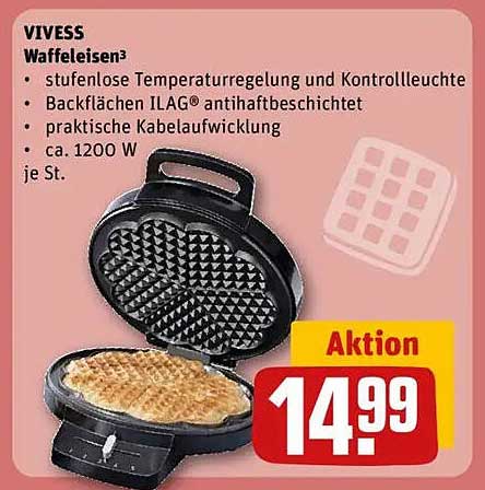 VIVESS Waffeleisen
