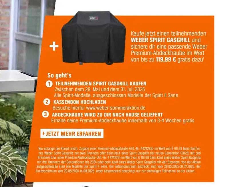 WEBER SPIRIT GASGRILL mit gratis Abdeckung