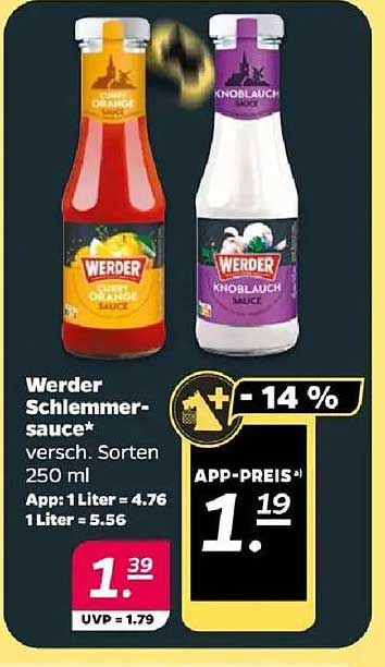 Werder Schlemmer-Sauce verschiedene Sorten 250 ml