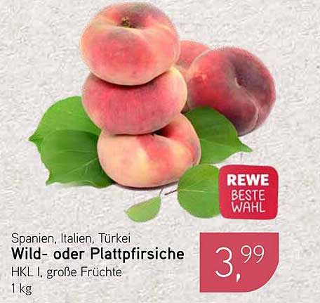 Wild- oder Plattpfirsiche HKL I, große Früchte