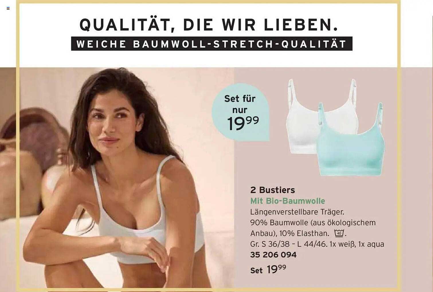 2 Bustiers mit Bio-Baumwolle für nur 19,99