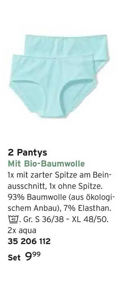 2 Pantys mit Bio-Baumwolle