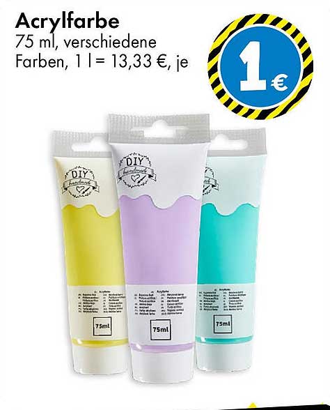 Acrylfarbe 75 ml in verschiedenen Farben