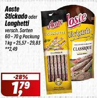 Aoste Stickado oder Longhetti - leckere Snacks für jeden Anlass