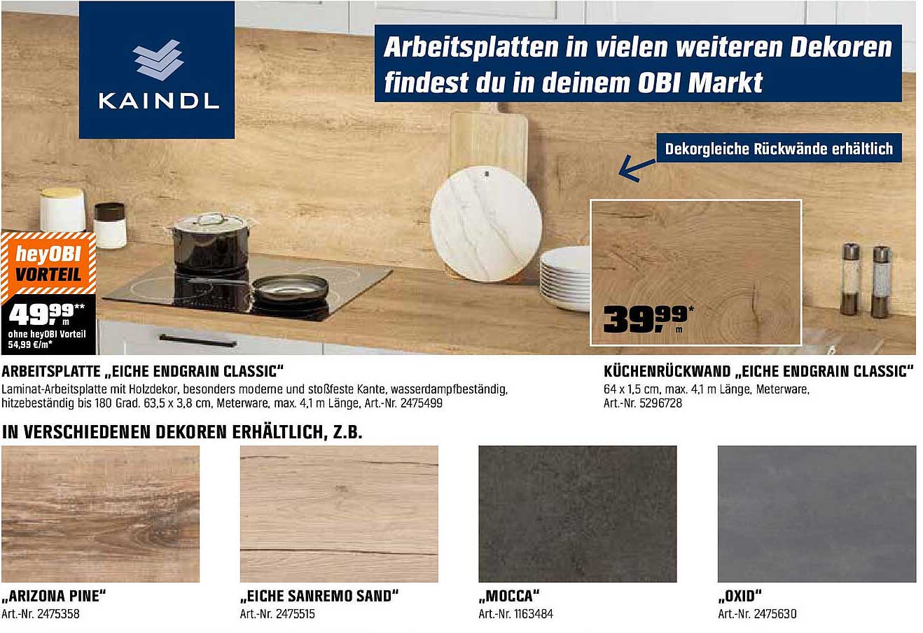 Arbeitsplatte „Eiche Endgrain Classic“