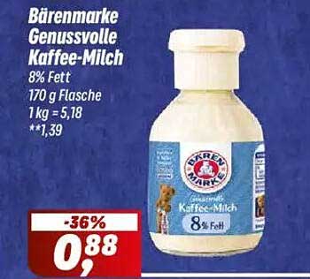Bärenmarke Genussvolle Kaffee-Milch 8% Fett 170 g Flasche