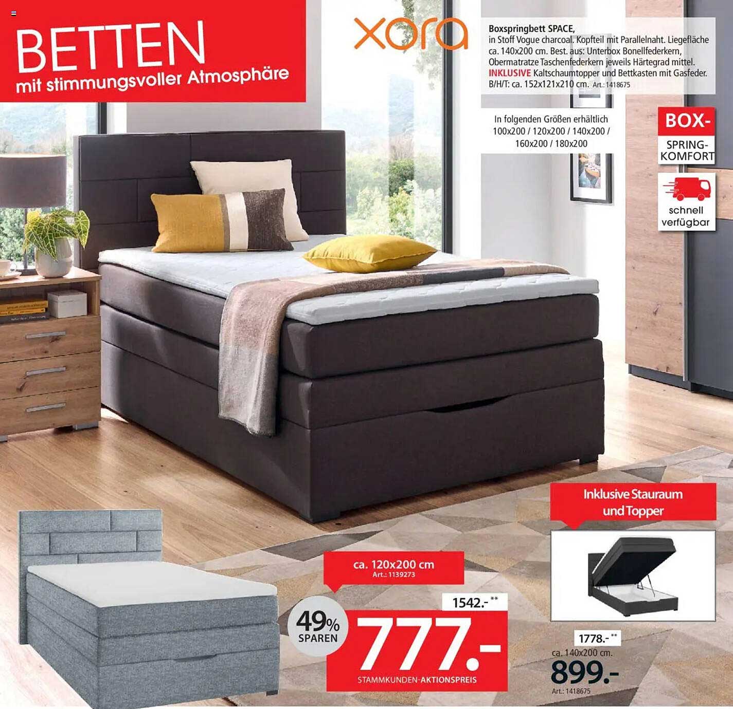 Boxspringbett SPACE mit stimmungsvollem Komfort