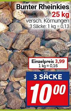 Bunter Rheinkies 25 kg - vielseitig und günstig