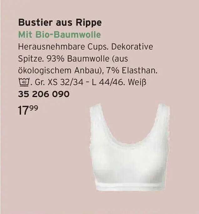 Bustier aus Rippe mit Bio-Baumwolle