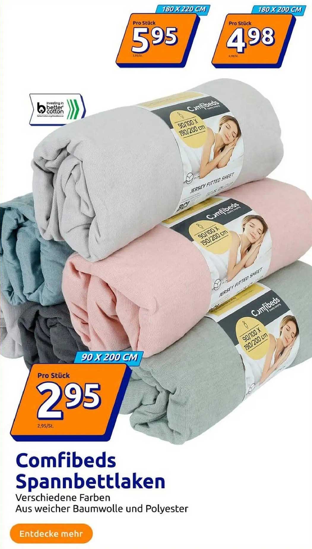 Comfibeds Spannbettlaken in verschiedenen Farben