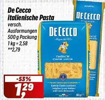 De Cecco italienische Pasta, verschiedene Ausführungen 500 g