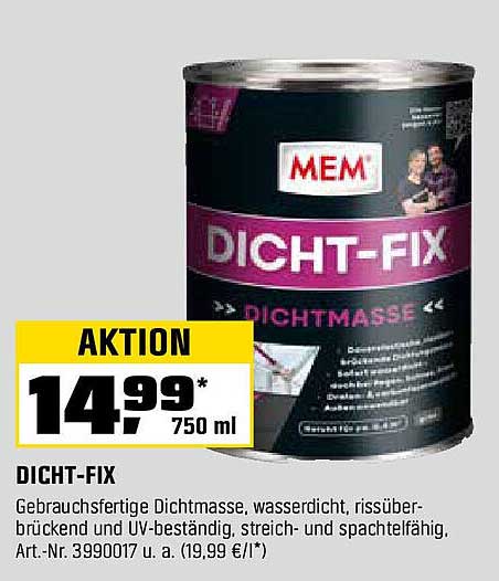 DICHT-FIX Dichtmasse 750 ml