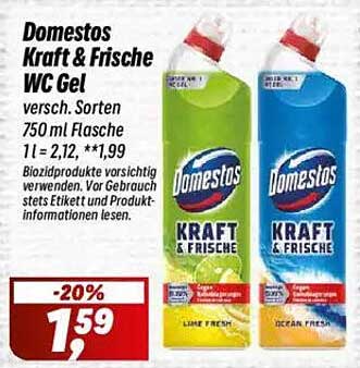 Domestos Kraft & Frische WC Gel 750 ml - Verschiedene Sorten