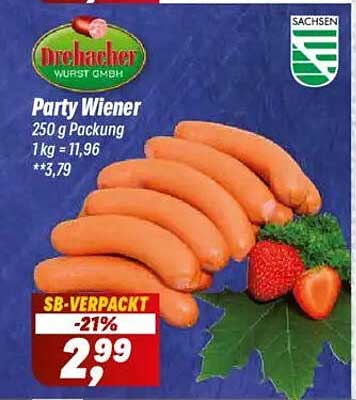 Drehacher Party Wiener 250 g