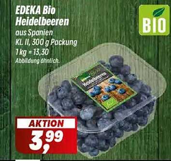 EDEKA Bio Heidelbeeren aus Spanien, 300 g Packung