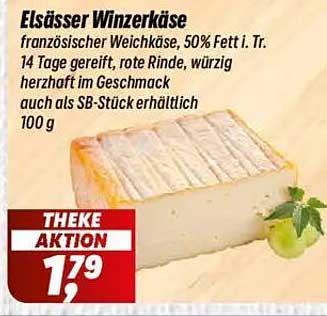 Elsässer Winzerkäse – französischer Weichkäse, 50% Fett i. Tr.
