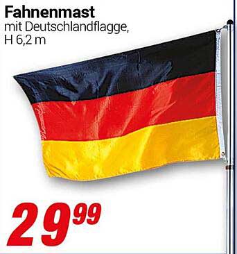 Fahnenmast mit Deutschlandflagge, H 6,2 m