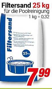 Filtersand 25 kg für die Poolreinigung