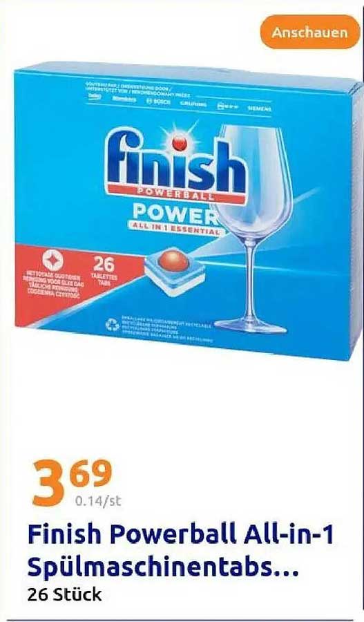 Finish Powerball All-in-1 Spülmaschinentabs - 26 Stück