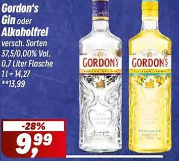 Gordon's Gin oder Alkoholfrei - 0,7 Liter Flasche