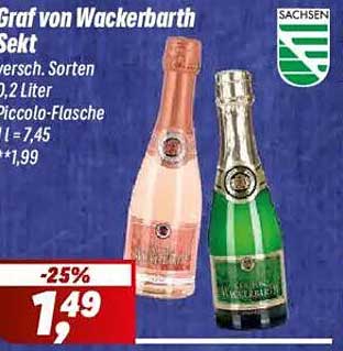 Graf von Wackerbarth Sekt - Verschiedene Sorten 0,2 Liter Piccolo-Flasche