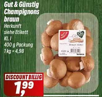 Gut & Günstig Champignons braun 400 g Packung
