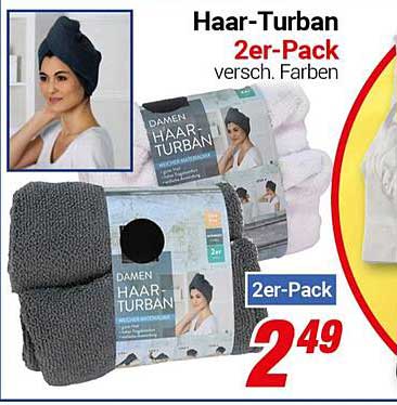 Haar-Turban 2er-Pack - verschiedene Farben