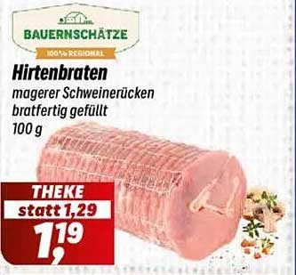 Hirtenbraten – magerer Schweinerücken bratfertig gefüllt