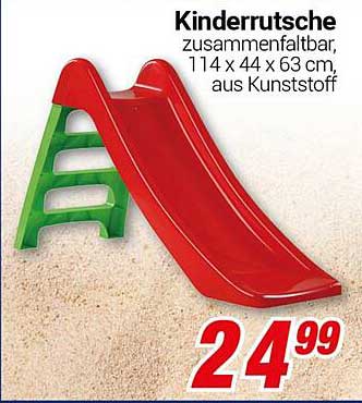 Kinderrutsche zusammenklappbar, 114 x 44 x 63 cm, aus Kunststoff