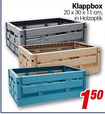 Klappbox 20 x 30 x 11 cm, in Holzoptik