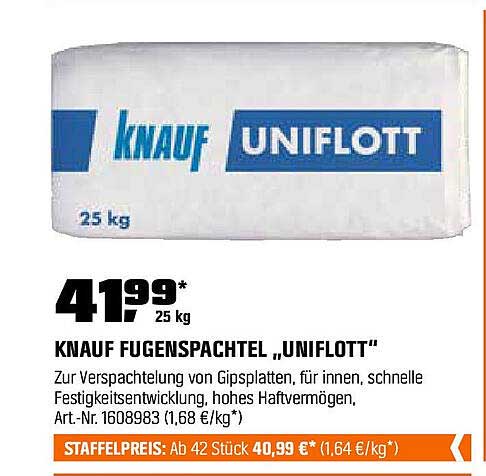 KNauf Fugenspachtel „Uniflott“ 25 kg