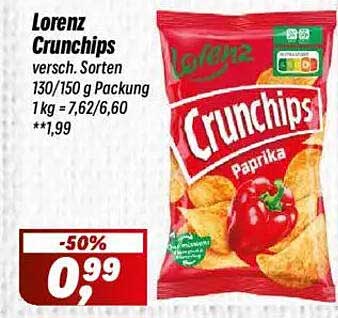 Lorenz Crunchips verschieden Sorten 130/150 g