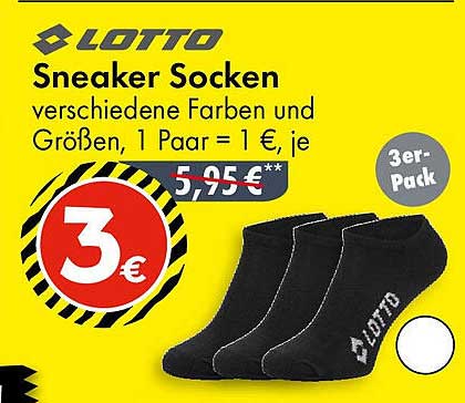 Lotto Sneaker Socken – 3er-Pack für nur 3 €!