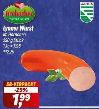 Lyoner Wurst im Hörnchen 250 g Stück