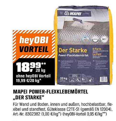 MAPEI POWER-FLEXKLEBEMÖRTEL „DER STARKE“