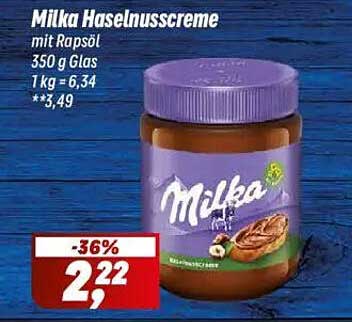 Milka Haselnusscreme mit Rapsöl 350 g Glas