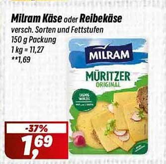 Milram Käse oder Reibekäse, 150 g Packung