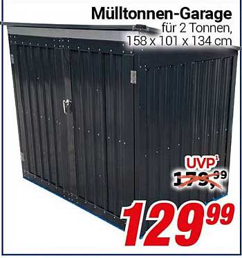 Mülltonnen-Garage für 2 Tonnen, 158 x 101 x 134 cm