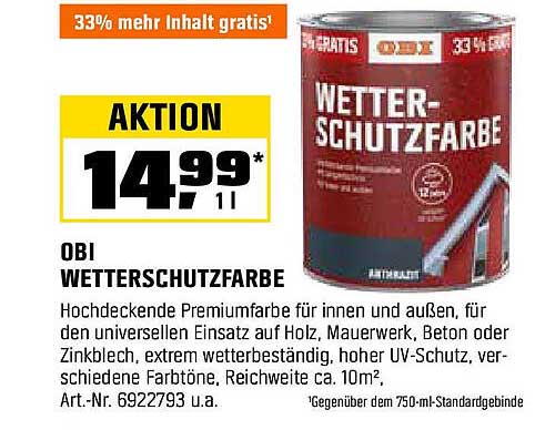 OBI WETTERSCHUTZFARBE