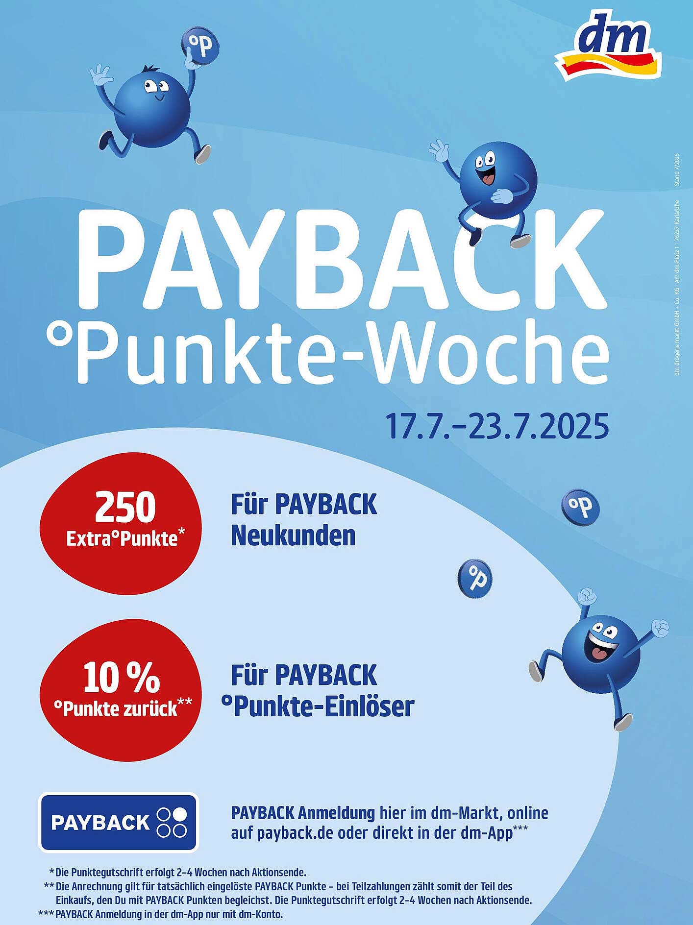 PAYBACK Punkte-Woche bei dm - 250 Extra-Punkte für Neukunden und 10 % Punkte zurück für Einlöser