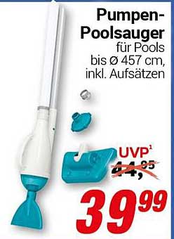 Pumpen-Poolsauger für Pools bis Ø 457 cm, inkl. Aufsätzen