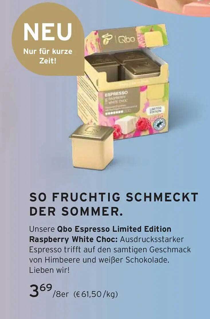 Qbo Espresso Limited Edition Raspberry White Choc