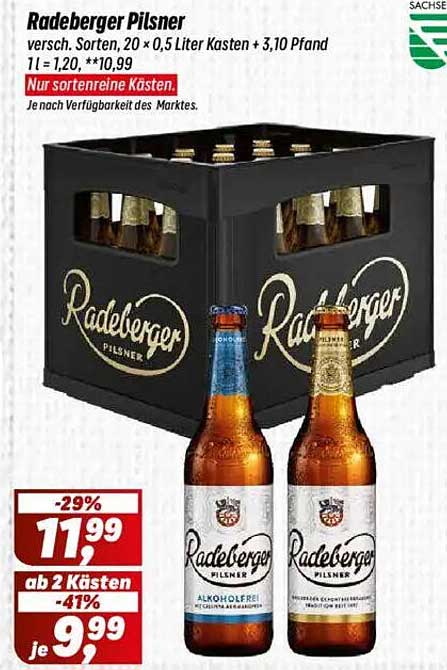 Radeberger Pilsner, 20 x 0,5 Liter Kasten