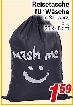 Reisetasche für Wäsche in Schwarz, 16 L, 33 x 48 cm