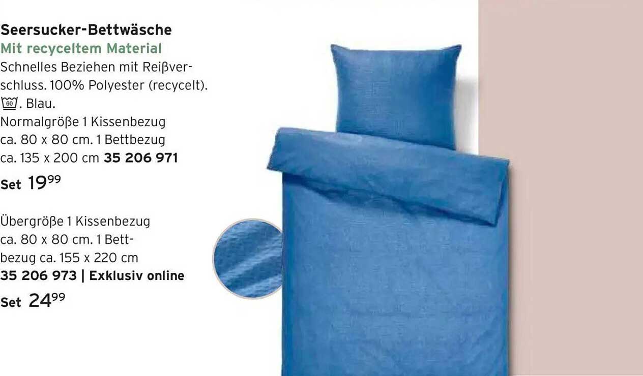 Seersucker-Bettwäsche mit recyceltem Material