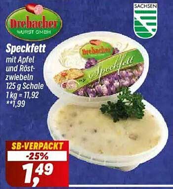 Speckfett mit Apfel und Röstzwiebeln 125 g von Dreher